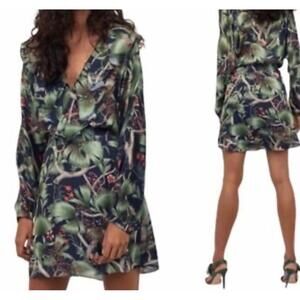 NWT Johanna Ortiz X H&M Dress Medium Long‎ Sleeve Floral Tropical Ruffle Mini